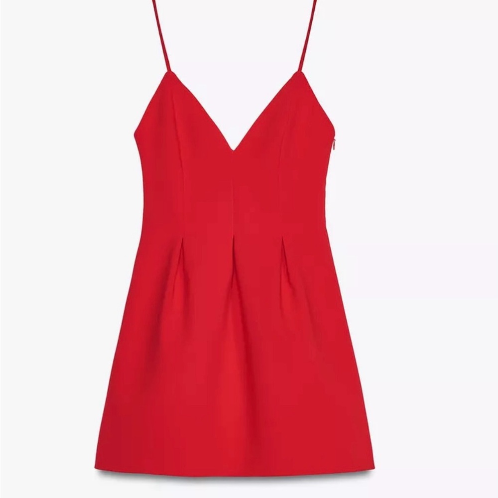Zara Red Spaghetti Strap Mini Sundress